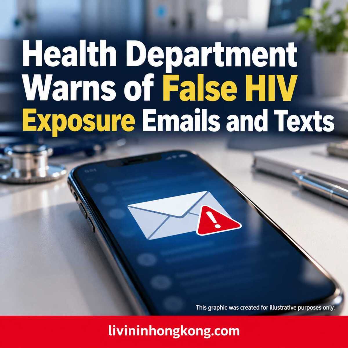 Illustrative graphic: Health Department Warns of False HIV Exposure Emails and Texts