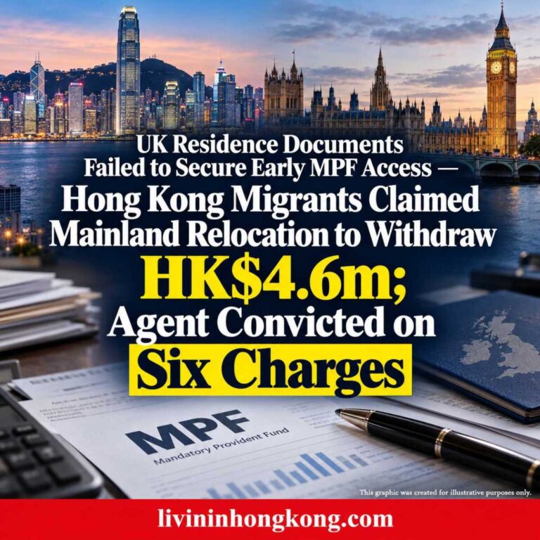 Illustrative MPF paperwork with Hong Kong and London skylines; not a photograph of the case.